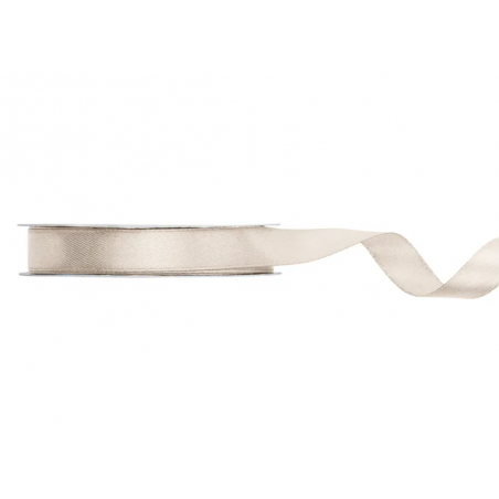 Wstążka satynowa - tasiemka satynowa złamana biel 12 mm - Party Deco