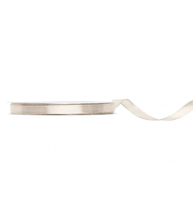 Wstążka satynowa - tasiemka satynowa złamana biel 6 mm - Party Deco