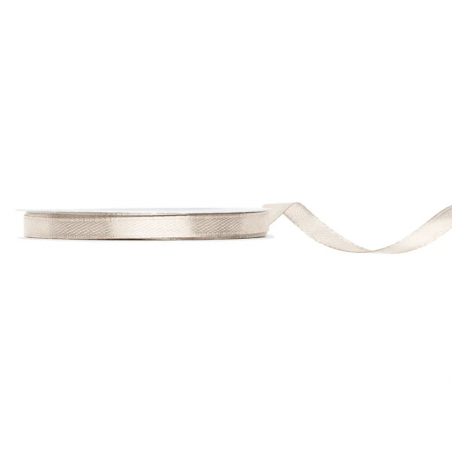 Wstążka satynowa - tasiemka satynowa złamana biel 6 mm - Party Deco