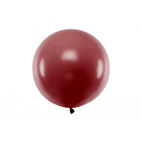 Balon gigant STRONG OLBRZYM okrągły 60 cm - Pastel Burgundy - burgundowy, bordowy