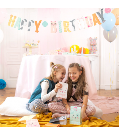 Baner Happy Birthday Kotki 200x18cm