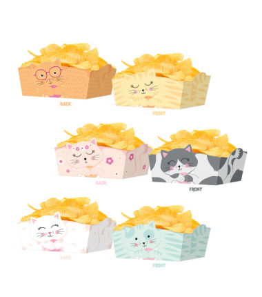 Pudełko na chipsy Kotki 15x10cm 3 sztuki