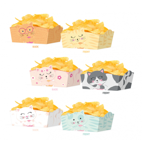 Pudełko na chipsy Kotki 15x10cm 3 sztuki