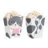 Pudełko na popcorn Kotki 8,5x15cm 6 sztuk