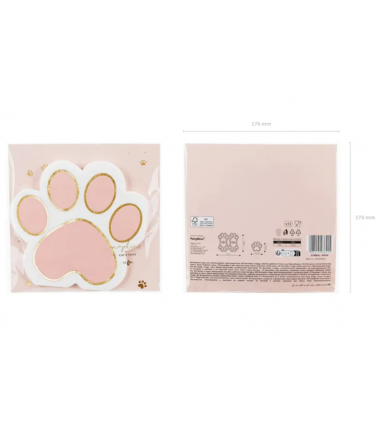 Serwetki Łapki Kotka 15,5 x 14,5 cm - 12 sztuk