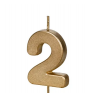 Świeczka urodzinowa Cyferka 2 - 4,5 cm - złoty