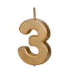 Świeczka urodzinowa Cyferka 3 - 4,5 cm - złoty