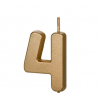 Świeczka urodzinowa Cyferka 4 - 4,5 cm - złoty