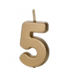 Świeczka urodzinowa Cyferka 5 - 4,5 cm - złoty