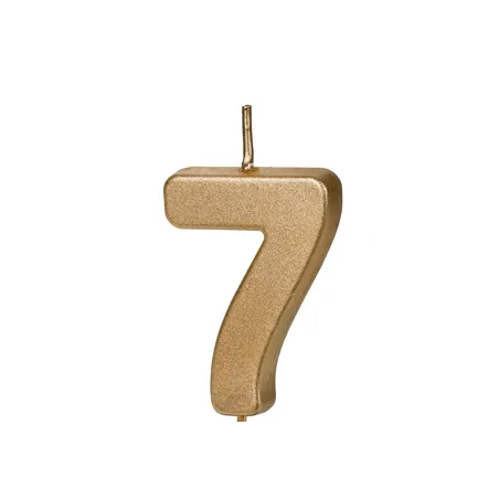 Świeczka urodzinowa Cyferka 7 - 4,5 cm - złoty