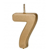 Świeczka urodzinowa Cyferka 7 - 4,5 cm - złoty