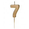 Świeczka urodzinowa Cyferka 7 - 4,5 cm - złoty
