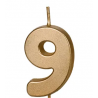 Świeczka urodzinowa Cyferka 9 - 4,5 cm - złoty