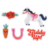 Naprasowanki Giddy up - koń, róża - 5 sztuk