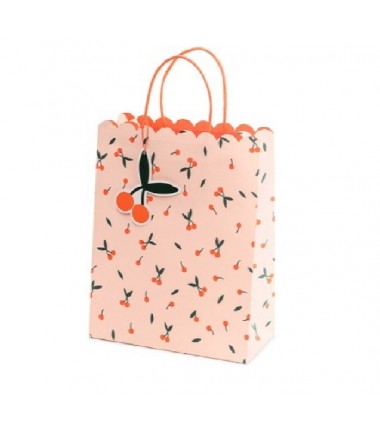 Torebka na prezenty wisienki - 26x32x13 cm