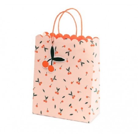 Torebka na prezenty wisienki - 26x32x13 cm