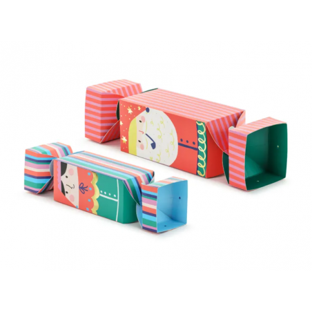 Pudełka na prezenty Cukierki 7x37 cm - 9x47 cm - Mikołaj i elf