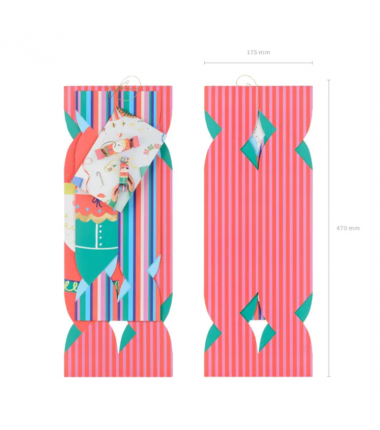 Pudełka na prezenty Cukierki 7x37 cm - 9x47 cm - Mikołaj i elf