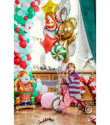 Stojący balon foliowy Mikołaj 63x106 cm