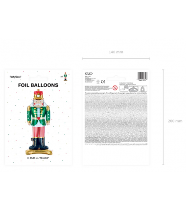 Stojący balon foliowy Dziadek do orzechów 34x85 cm
