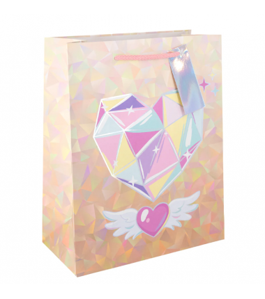 Torebka na prezenty Mała Księżniczka mała  17,5x23x10 cm - serce