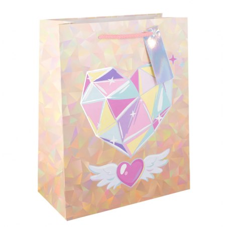 Torebka na prezenty Mała Księżniczka mała  17,5x23x10 cm - serce