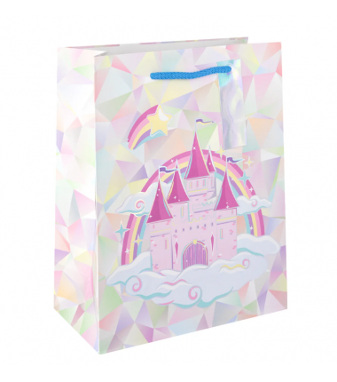 Torebka na prezenty Mała Księżniczka mała  17,5x23x10 cm - zamek