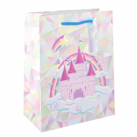 Torebka na prezenty Mała Księżniczka mała  17,5x23x10 cm - zamek