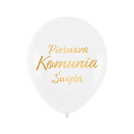 Zestaw balonów napis komunia święta - 6 sztuk