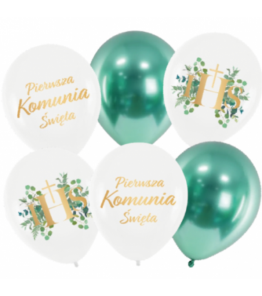 Zestaw balonów - komunia święta - 6 sztuk