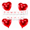 Zestaw balonów - Dowolny napis WALENTYNKI