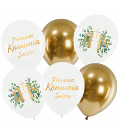Zestaw balonów KOMUNIA - 6 sztuk