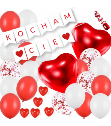 Zestaw KOCHAM CIĘ - 22 balony
