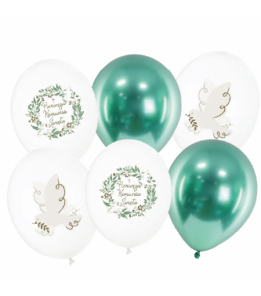 Zestaw balonów KOMUNIA - 6 sztuk