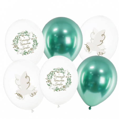 Zestaw balonów KOMUNIA - 6 sztuk