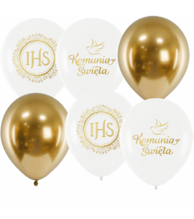 Zestaw balonów komunijnych - 6 sztuk