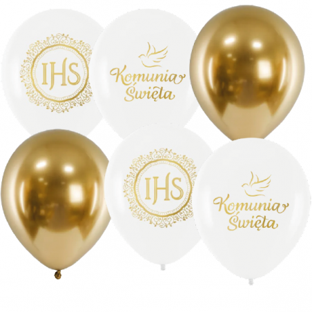 Zestaw balonów komunijnych - 6 sztuk