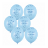 Balony nadruk mam już roczek miś - niebieskie 6 sztuk