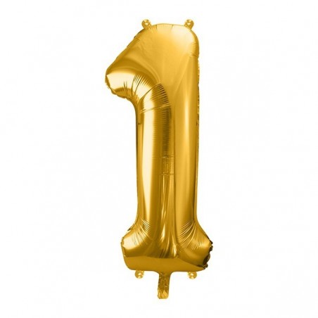 Balony foliowe Cyfra 18 - 86 cm - Złoty