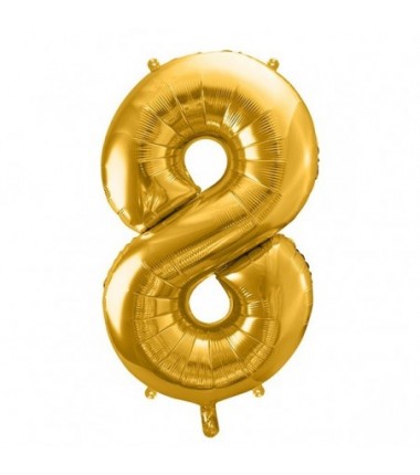 Balony foliowe Cyfra 18 - 86 cm - Złoty