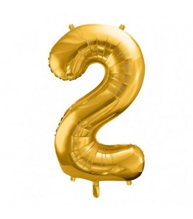 Balony foliowe Cyfra 20 - 86 cm - Złoty