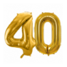 Balony foliowe Cyfra 40 - 86 cm - Złoty