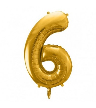Balony foliowe Cyfra 60 - 86 cm - Złoty