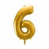 Balony foliowe Cyfra 60 - 86 cm - Złoty