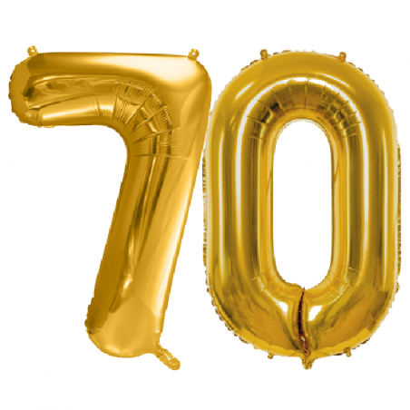 Balony foliowe Cyfra 70 - 86 cm - Złoty
