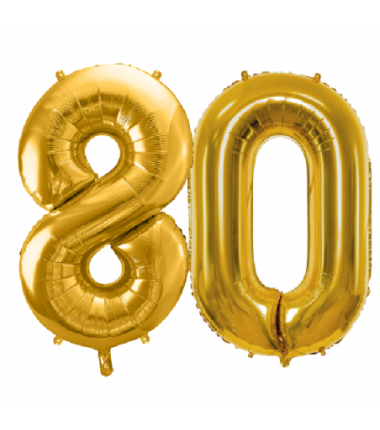 Balony foliowe Cyfra 80 - 86 cm - Złoty