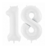 Balony foliowe Cyfra 18 - 86 cm - Biały