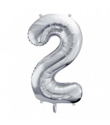 Balony foliowe Cyfra 20 - 86 cm - Srebrny