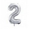 Balony foliowe Cyfra 20 - 86 cm - Srebrny
