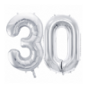 Balony foliowe Cyfra 30 - 86 cm - Srebrny